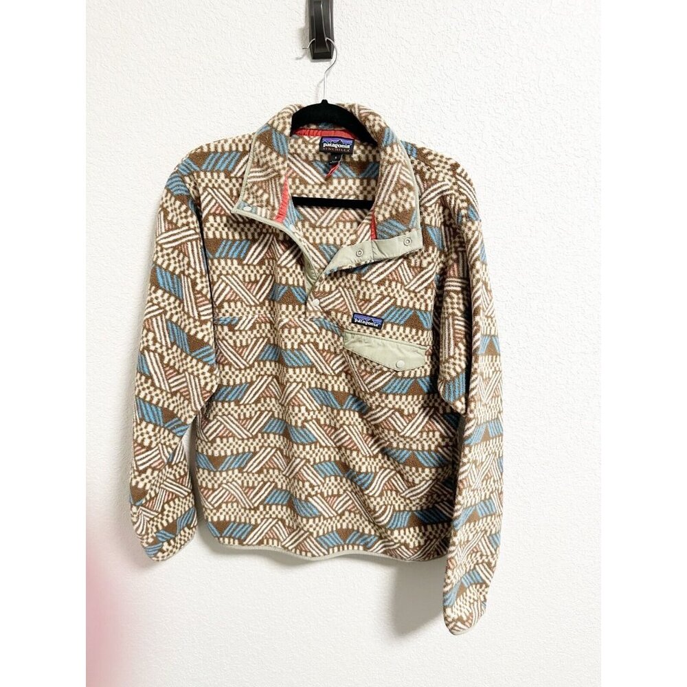 Patagonia Mens Synchilla Snap T Fleece Pullover In Cliffside Stout Brown‎ Small